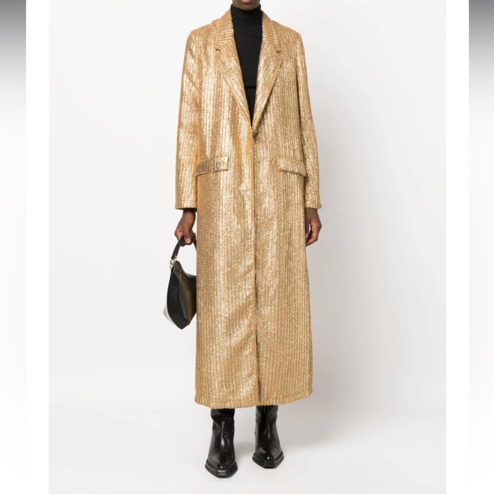 NWT Forte Forte metallic-sheen single-breasted coat Size 6